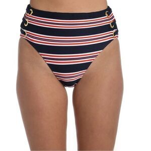 LA BLANCA Sailor Stripe High-Waist Bottom size 10 NWT